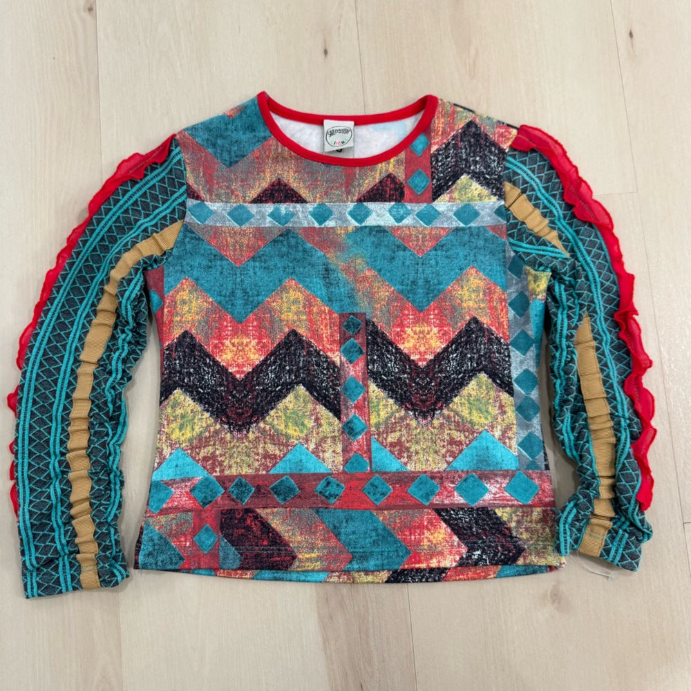 NWOT Save The Queen Circus Kids Girls 5 Long Sleeve Tee Luxury Multicolor Italy